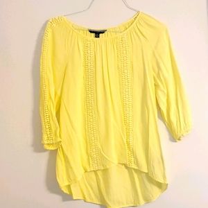 Sharagano Large Yellow Design Blouse